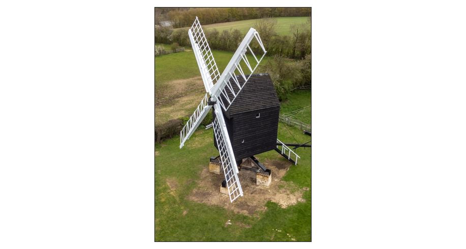 Bourn Windmill - aerial view