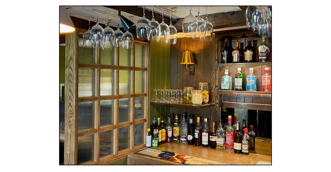The Royal Oak - bar and glasses