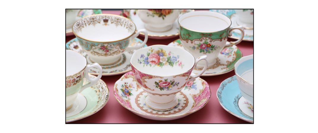 Orwell Antiques and Vintage Fair - tea cups