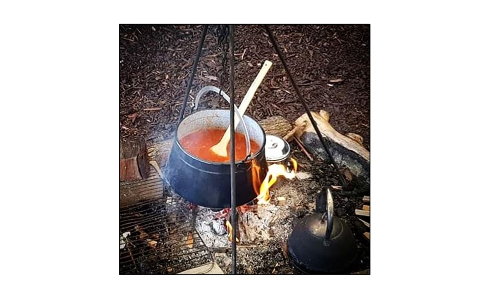 Wildly Curious - pot over fire