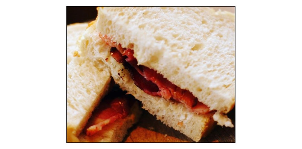 Orwell Pannier Market - bacon butty