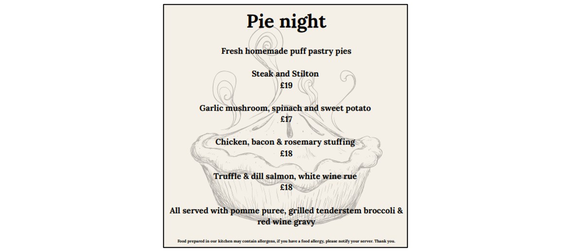 Pie Night  at The Green Man