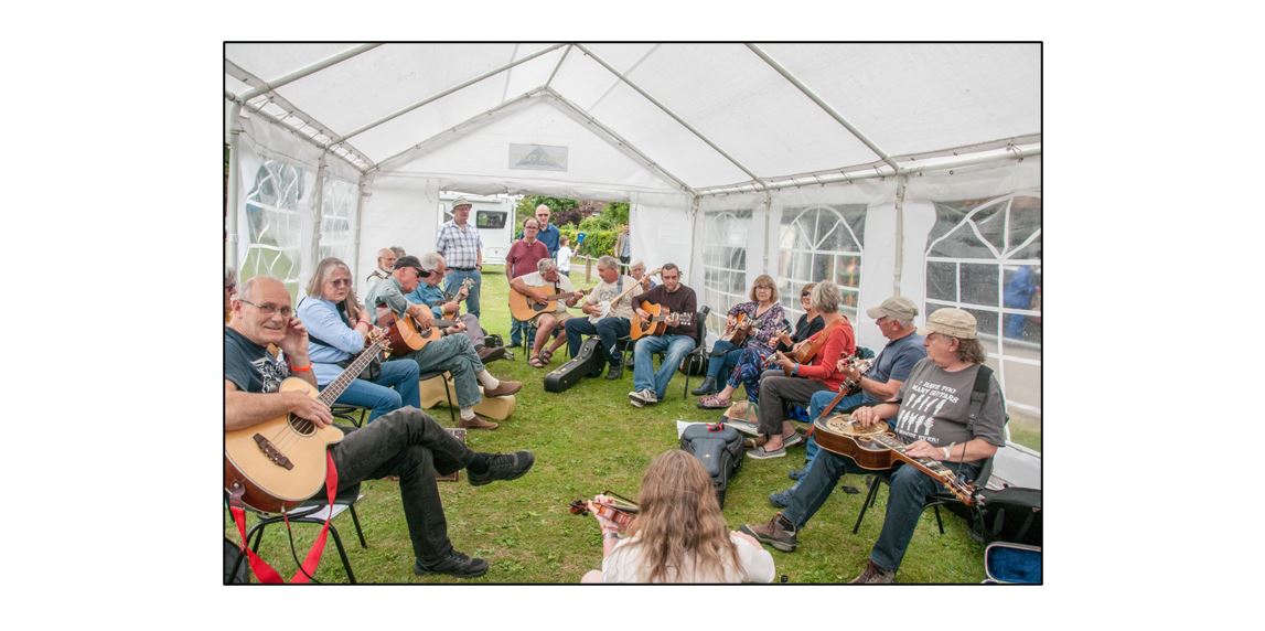 East Anglian Bluegrass Festival - audience inside tent