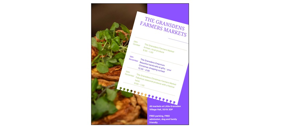 The Gransdens Farmers Market - October and November image