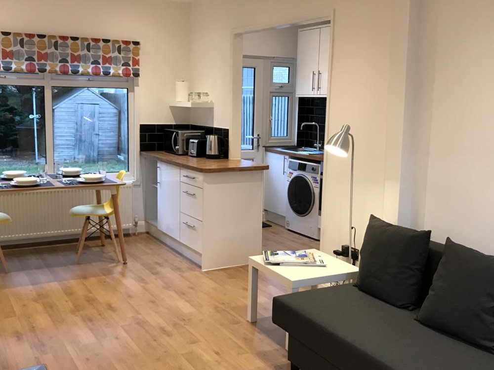 Ikigai Rentals, lounge and kitchen