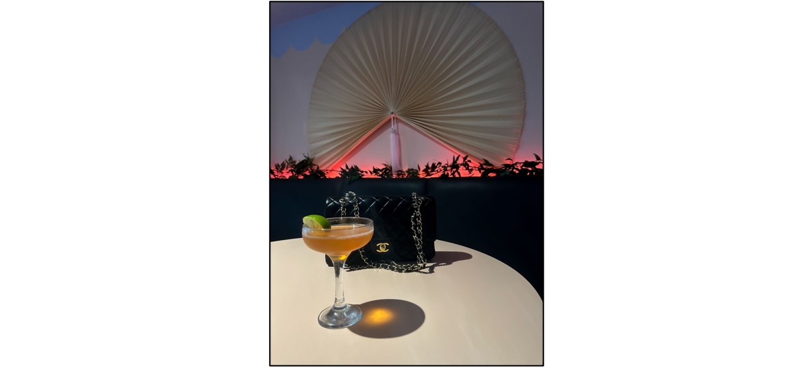 Bamboo Sky - cocktail and bag