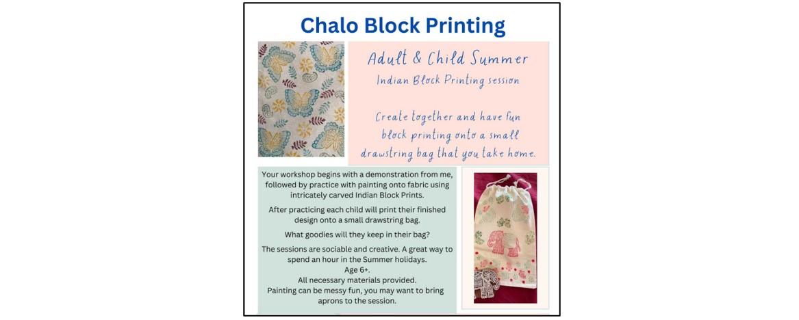 Adult and Child Indian Block Printing - 15 August
