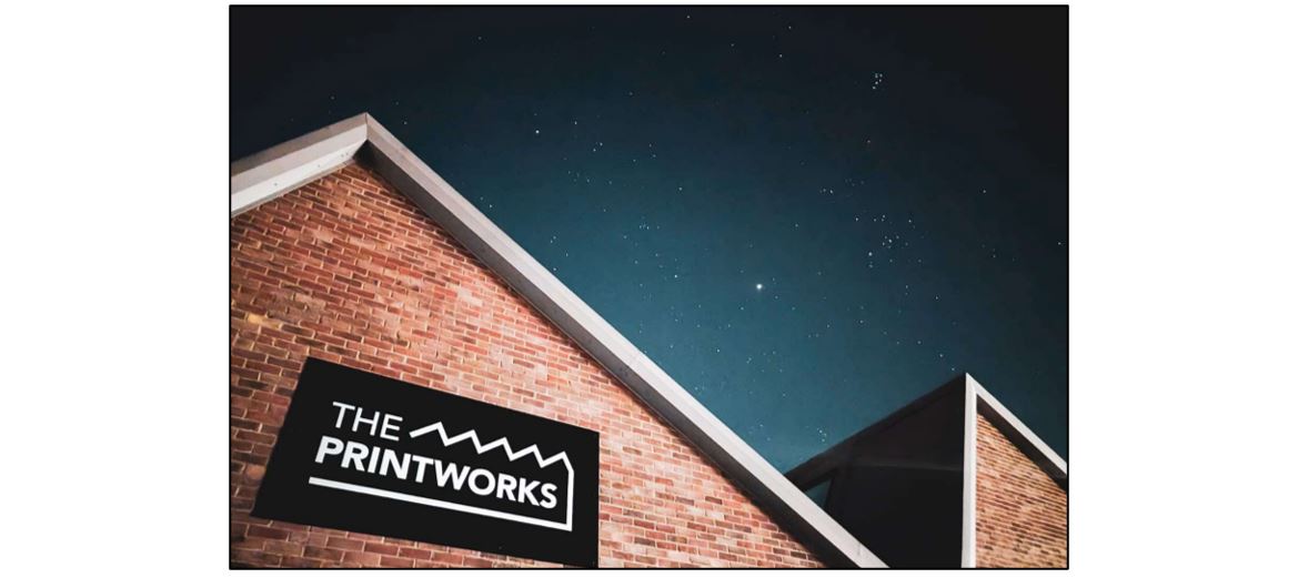 Papworth Printworks - exterior at night