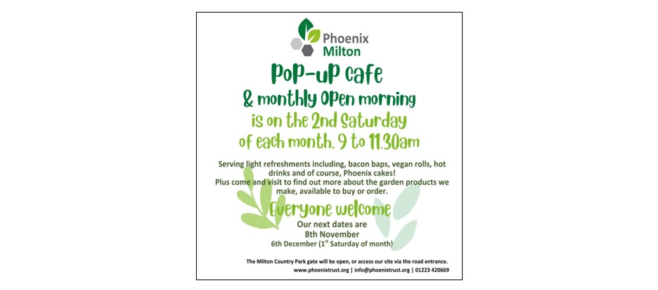 Phoenix Milton Pop-up Cafe - 13 June