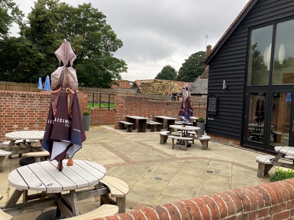George Inn Babraham, outdoor seating