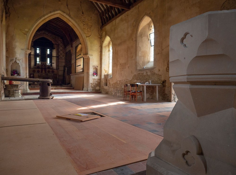 St Denis's Church, East Hatley, interior