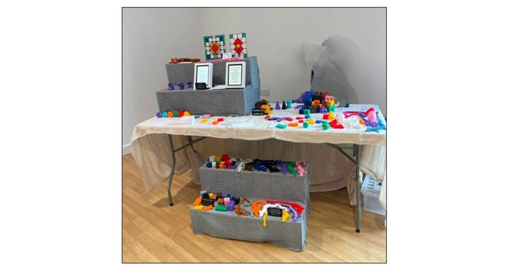 Hauxton Market - mosaic and cubes