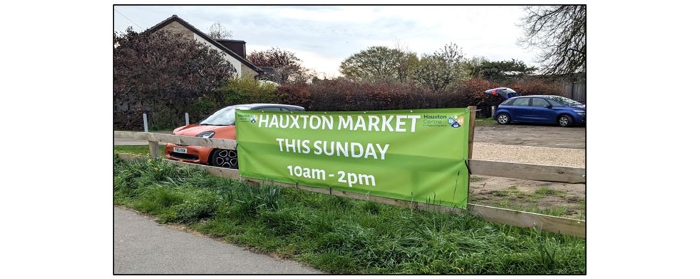 Hauxton Market - sign