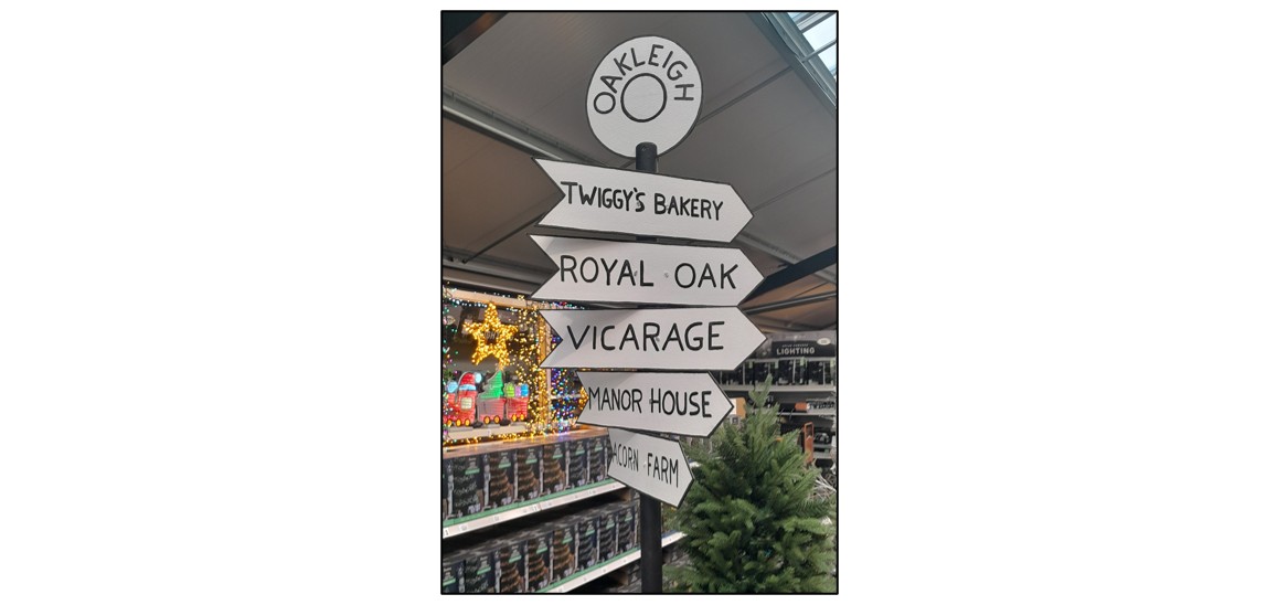 Christmas Village at Oakington Garden Centre - sign