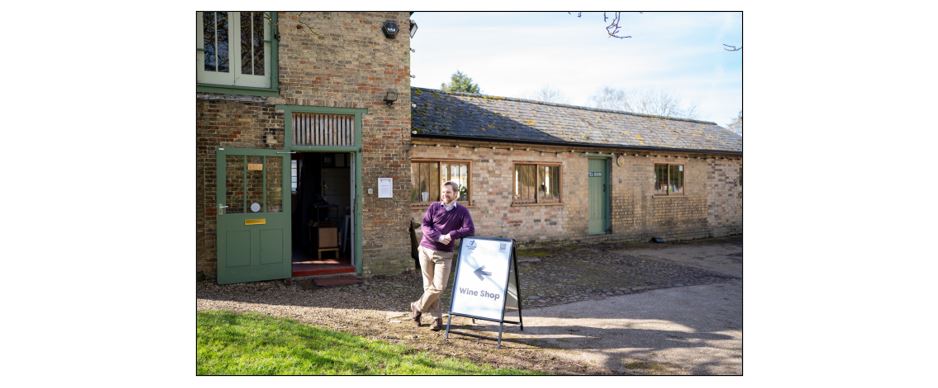 Dovecote Cellar - exterior and Matthew