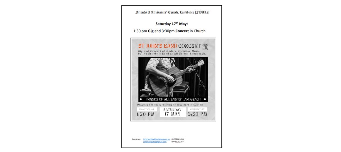 Gig and Concert by St John's Band
