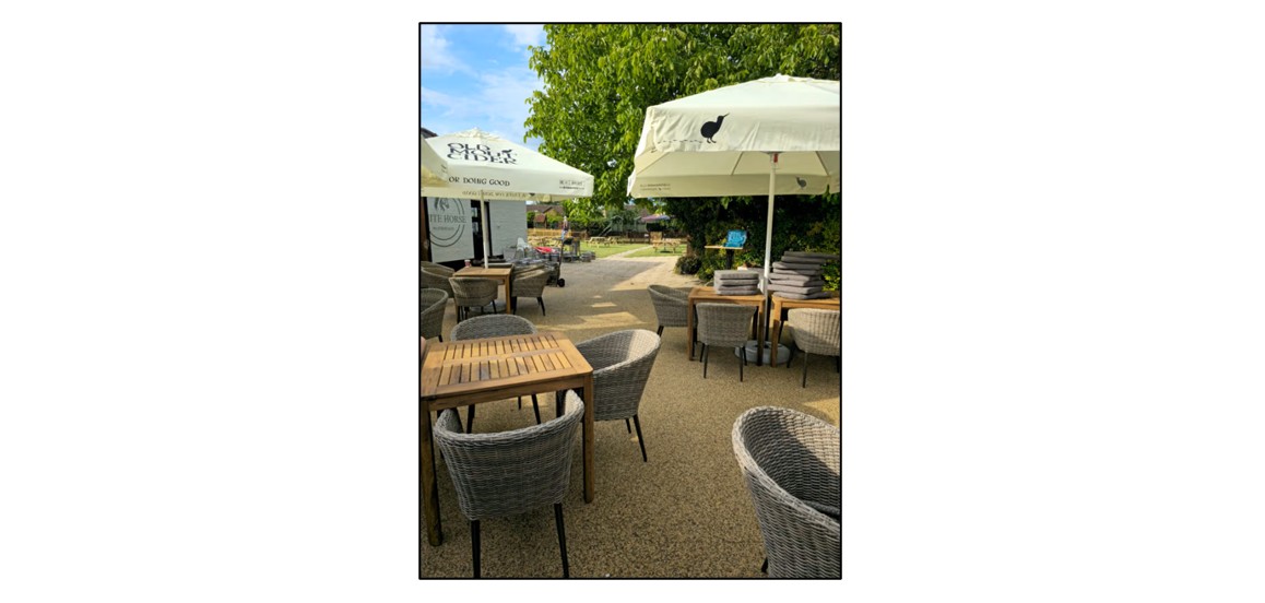 The White Horse  - garden and tables