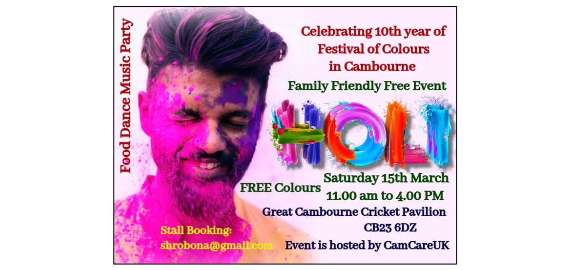 Cambourne and Cambridgeshire's Annual Festival of Colours! 