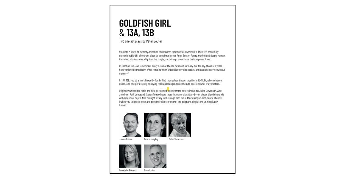 Goldfish Girl and 13A/13B 