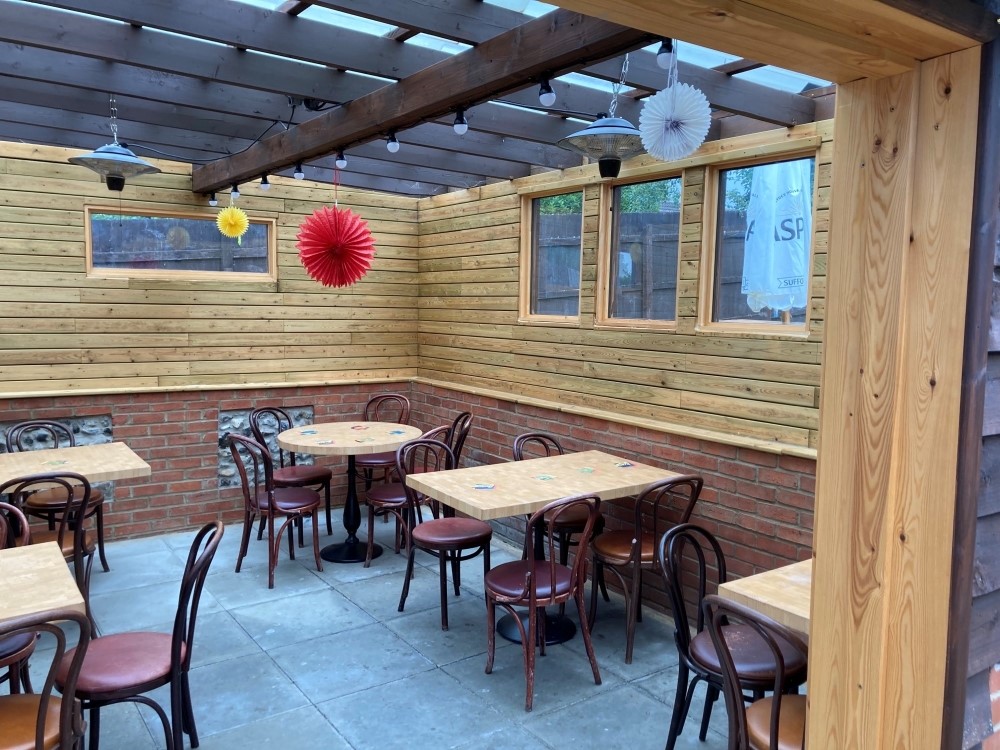 The Plough Duxford, dining area