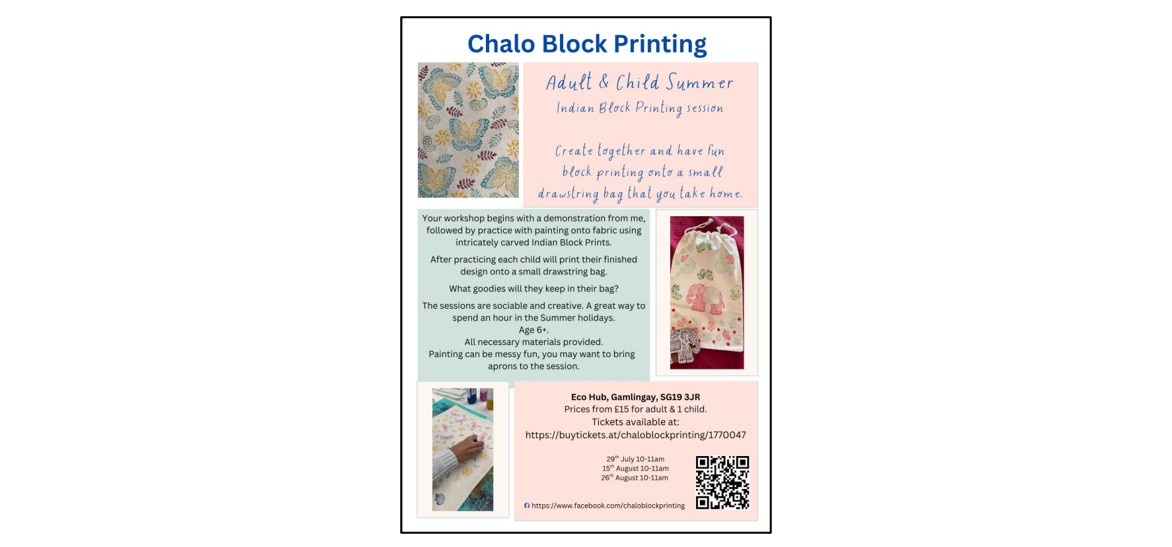Adult and Child Indian Block Printing