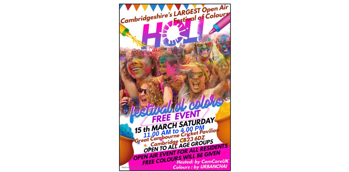 Cambourne and Cambridgeshire's Annual Festival of Colours! 