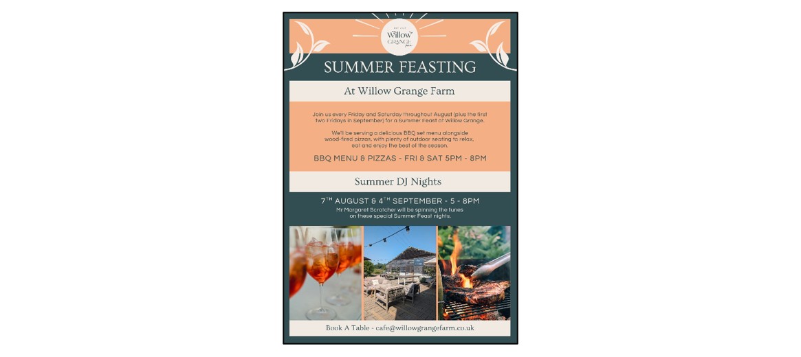 Summer Feasting at Willow Grange Farm